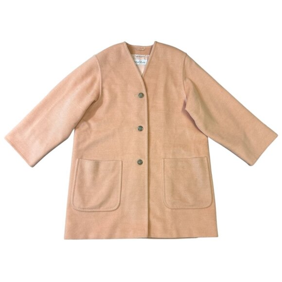 MAX MARA Wool Cashmere Coat Oversized US8 Made in Italy Old Money * Moth Holes - Picture 2 of 16